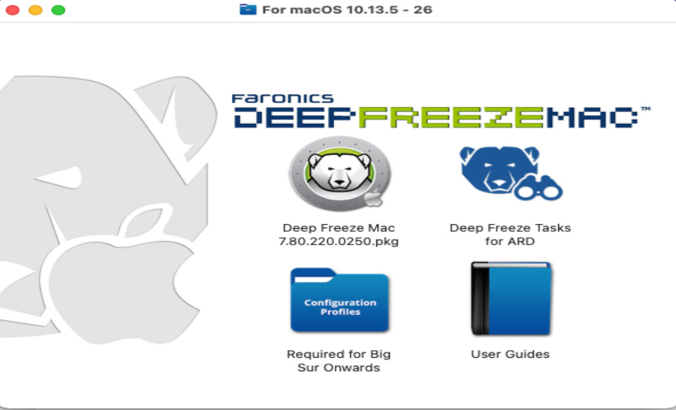 冰点还原 Deep Freeze for mac 版本 7.80.220.0250